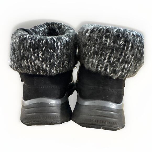 Skechers Boots Womens 8 Easy Going Heighten Snow Black Foldover Knitted Cuff - Picture 3 of 8